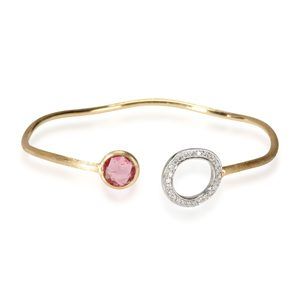 Marco Bicego Jaipur Tourmaline Diamond Cuff in 18k Yellow Gold 0.20 CTW